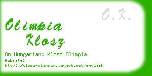 olimpia klosz business card